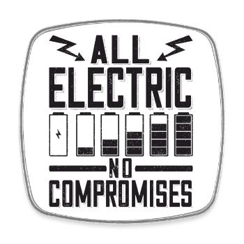 All Electric not compromises Electric Car Fans - Square fridge magnet - white - Front