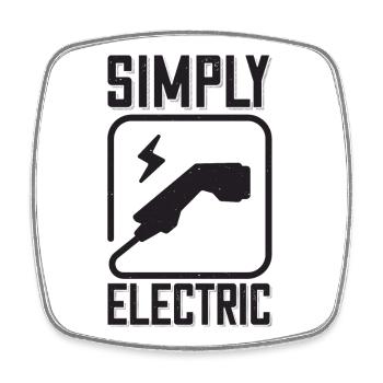 Simply Electric - for electric car fans - Square fridge magnet - white - Front