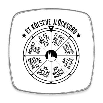 Köln Glücksrad Et Kölsche Jlöcksrad Et Kütt Kölner - Viereckiger Kühlschrankmagnet - Weiß - Vorne