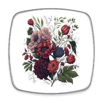 Vintage Blumen Bouquet Floral Art - Viereckiger Kühlschrankmagnet - Weiß - Vorne