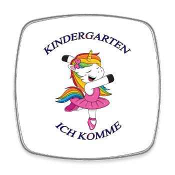 Kindergarten ich komme 1 - Viereckiger Kühlschrankmagnet - Weiß - Vorne