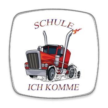 Schule ich komme 2 - Viereckiger Kühlschrankmagnet - Weiß - Vorne