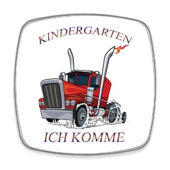 Kindergarten ich komme 2 - Viereckiger Kühlschrankmagnet - Weiß - Vorne