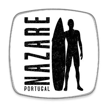 Nazare Surfer Surfbrett Portugal - Viereckiger Kühlschrankmagnet - Weiß - Vorne