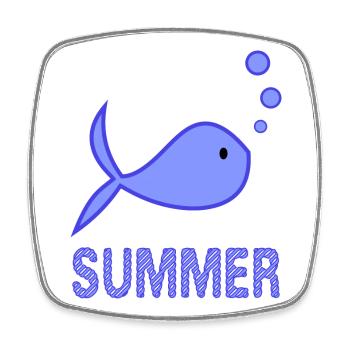 FISH. APRIL FOOL. HOLIDAY. SUMMER. HUMOR - Square fridge magnet - white - Front