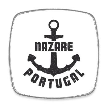 Port d’ancrage du point de pêche de Nazare - Magnet carré - blanc - Devant