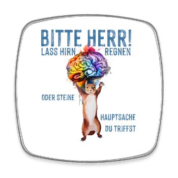 Humorvolles Neuro-Design mit Sammel-Motivierer - Viereckiger Kühlschrankmagnet - Weiß - Vorne