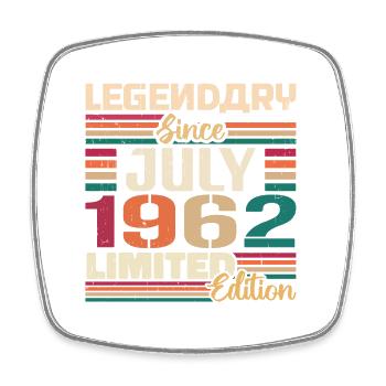 Juillet 1962 Anniversaire Juillet 1962 Juillet Année - Magnet carré - blanc - Devant