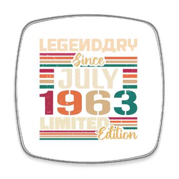Juillet 1963 Anniversaire Juillet 1963 Juillet Année - Magnet carré - blanc - Devant