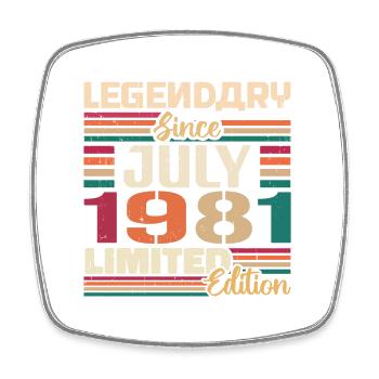 Juillet 1981 Anniversaire Juillet 1981 Juillet Année - Magnet carré - blanc - Devant