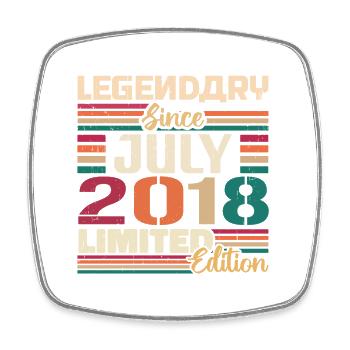 Juillet 2018 Anniversaire Juillet 2018 Juillet Millésime - Magnet carré - blanc - Devant