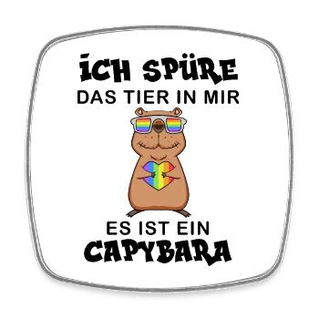Capybara Wasserschwein Geschenk - Viereckiger Kühlschrankmagnet - Weiß - Vorne