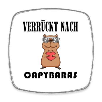 Capybara Wasserschwein Geschenk - Viereckiger Kühlschrankmagnet - Weiß - Vorne