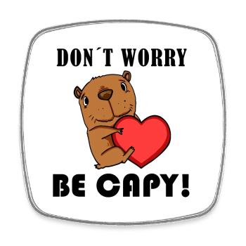 Capybara Capybara Gift - Square fridge magnet - white - Front