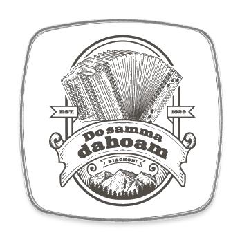 Ziach Vintage Label - Do samma dahoam | ZiachON! - Viereckiger Kühlschrankmagnet - Weiß - Vorne