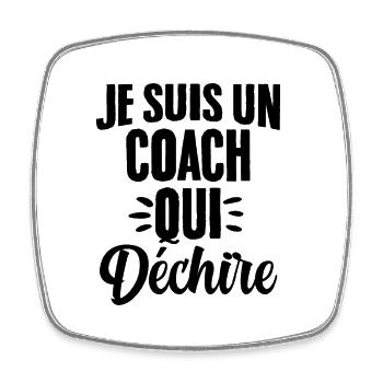 I am a coach who tears humor gift - Square fridge magnet - white - Front