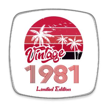 Vintage Année 1981 Edition Limitée Rouge - Magnet carré - blanc - Devant