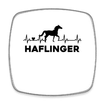 Pferd Herzschlag Reiten - Viereckiger Kühlschrankmagnet - Weiß - Vorne