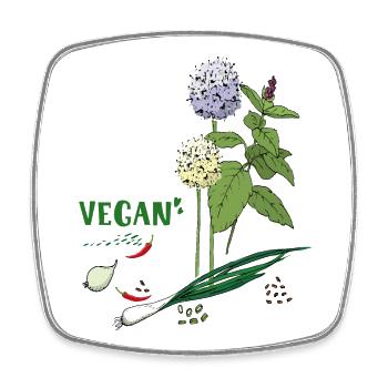 Végétalien, Herbes - Magnet carré - blanc - Devant
