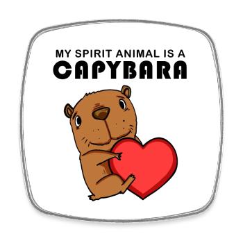 Capybara Wasserschwein - Magnet carré - blanc - Devant