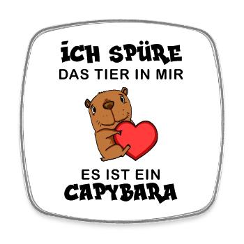 Capybara Wasserschwein Geschenk - Viereckiger Kühlschrankmagnet - Weiß - Vorne