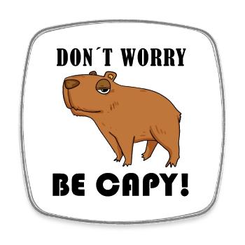 Capybara Capybara Gift - Square fridge magnet - white - Front