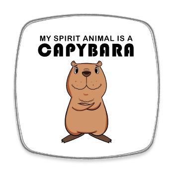 Capybara Capybara Gift - Square fridge magnet - white - Front
