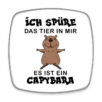 Capybara Wasserschwein - Viereckiger Kühlschrankmagnet - Weiß - Vorne