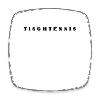 Tischtennis Schriftzug - Viereckiger Kühlschrankmagnet - Weiß - Vorne