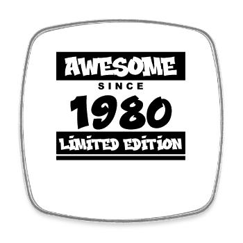 1980 - Jahrgang 1980 - Fantastisch seit 1980 - Viereckiger Kühlschrankmagnet - Weiß - Vorne