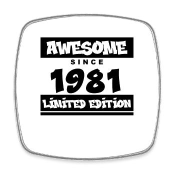 1981 - Jahrgang 1981 - Fantastisch seit 1981 - Viereckiger Kühlschrankmagnet - Weiß - Vorne
