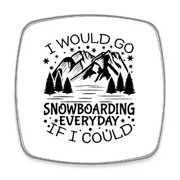 Motivation Snowboarding - Square fridge magnet - white - Front