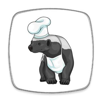 Dachs Koch Kochmütze Kochen - Viereckiger Kühlschrankmagnet - Weiß - Vorne