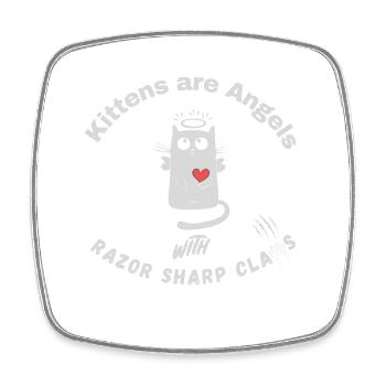 Kittens are Angels with razor sharp claws - Cats - Viereckiger Kühlschrankmagnet - Weiß - Vorne