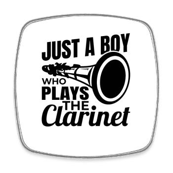 Juste un garçon jouant de la clarinette - Magnet carré - blanc - Devant