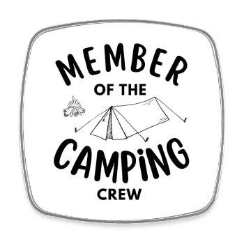 Member of the Camping Crew funny - Square fridge magnet - white - Front