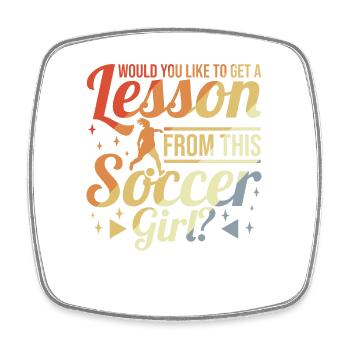 Girls' Soccer - Square fridge magnet - white - Front