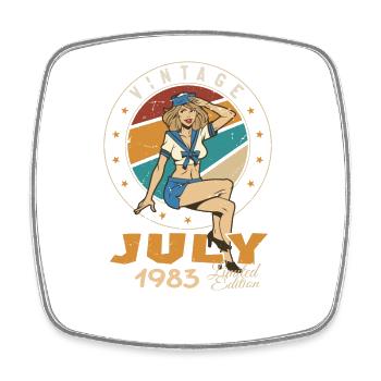 Juillet 1983 Juillet Cadeau d’anniversaire Juillet 1983 - Magnet carré - blanc - Devant