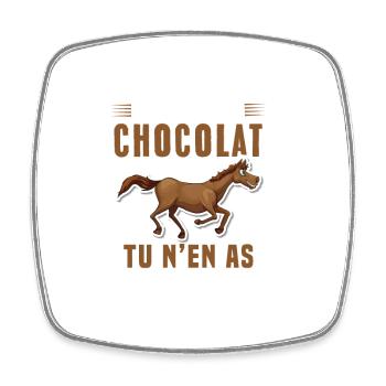 Les chevaux sont comme du chocolat - Magnet carré - blanc - Devant