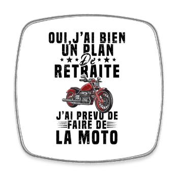 Motard Homme Moto Retraite Cadeau Motorcycle - Magnet carré - blanc - Devant