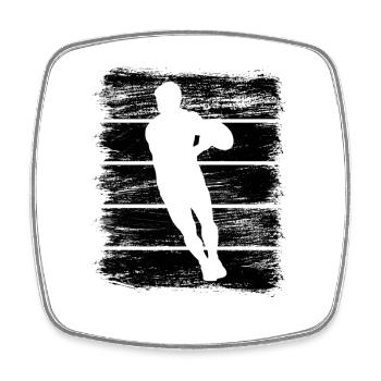 Joueur de rugby - Magnet carré - blanc - Devant