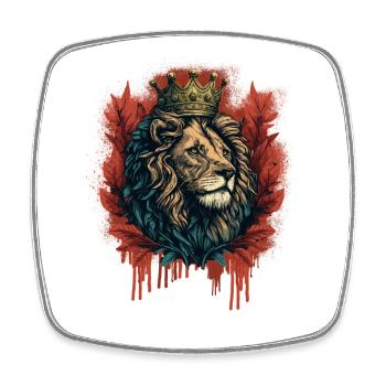 Le Roi Lion avec couronne - Magnet carré - blanc - Devant