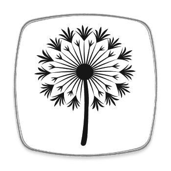 Dandelion Design - Square fridge magnet - white - Front
