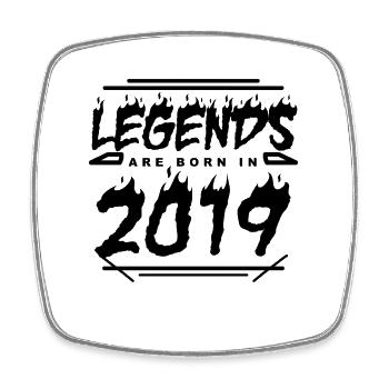 2019 - Year 2019 - Year of construction 2019 - Square fridge magnet - white - Front