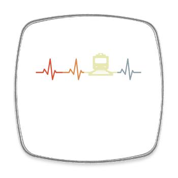 Trains ECG palpitations - Square fridge magnet - white - Front