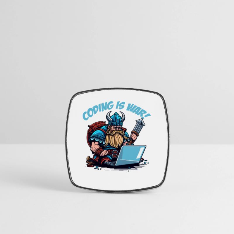 "Coding is war" Vikings Square fridge magnet