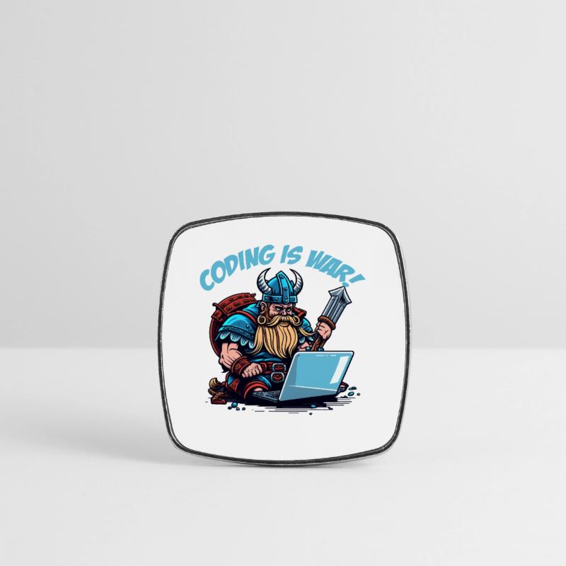 "Coding is war" Wikinger Viereckiger Kühlschrankmagnet