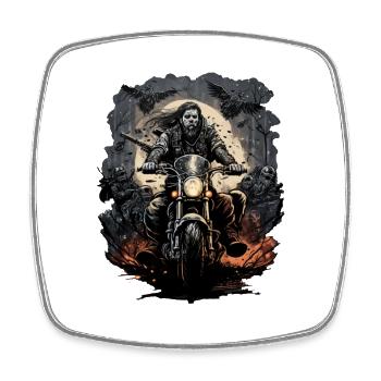 Bikers in the moonlight - Square fridge magnet - white - Front