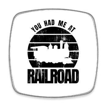 Railwayman saying - Square fridge magnet - white - Front