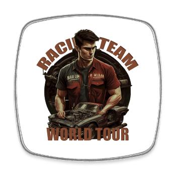 Rennteam Mechaniker - Viereckiger Kühlschrankmagnet - Weiß - Vorne
